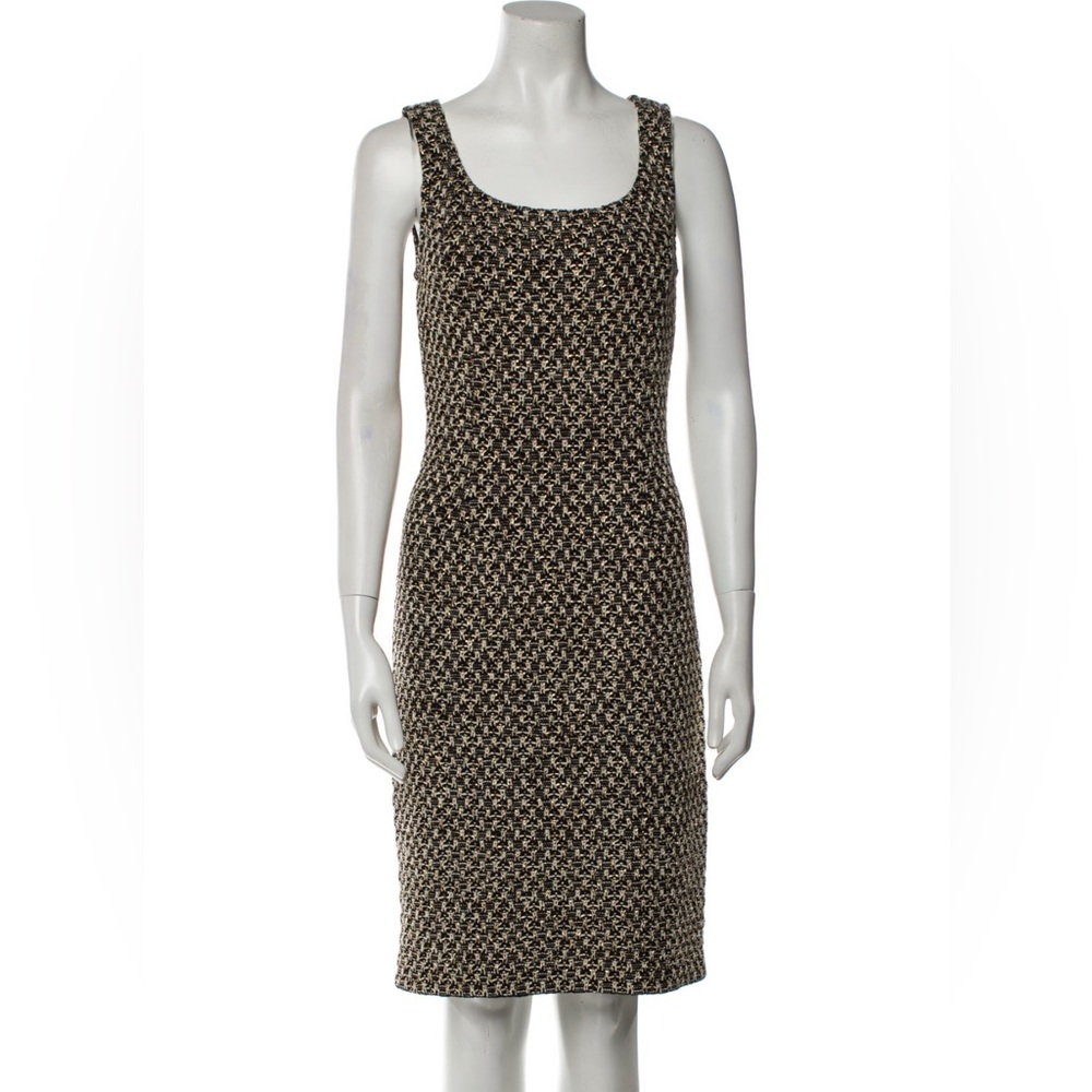 St. John couture Tweed printed knee-length Midi Dress